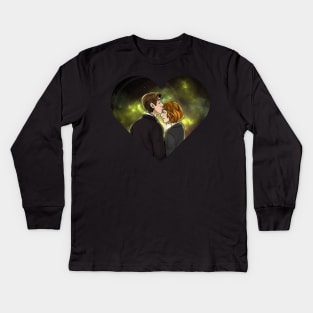 X-Files Mulder Scully OTP Kiss Ship Kids Long Sleeve T-Shirt